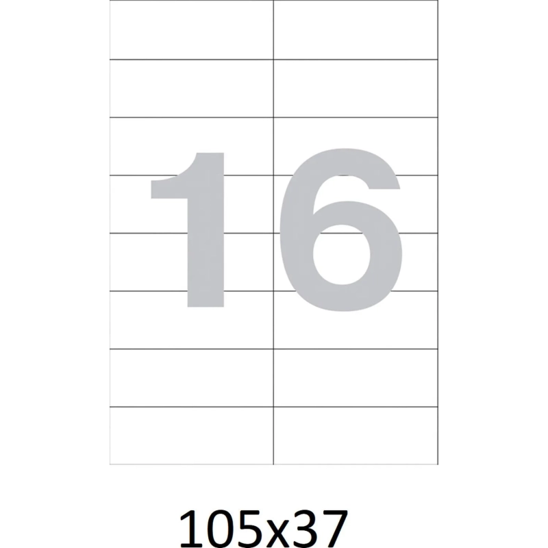 Этикетки самоклеящиеся  105х37 мм/16 шт. на лист.А4 (100л./уп)