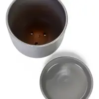 Горшок цветочный с поддоном 3 л, d18/h15,5 см серый керамика, "Перл" (М)