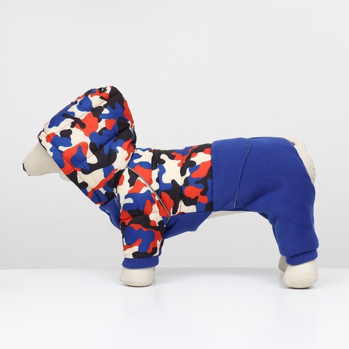 Комбинезон Комбинезон "Go-Иди" с утяжкой, размер 8 (ДС 19 см, ОГ 30, ОШ 22 см), синий/камуфляж