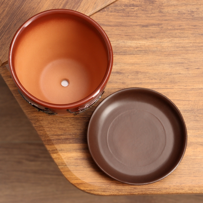 Горшок цветочный Миндаль 1л с подставкой