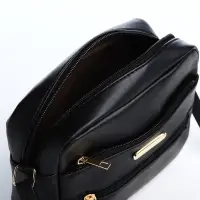 Сумка женская кросс-боди на молнии, 21&times;7.5&times;17 см, чёрная