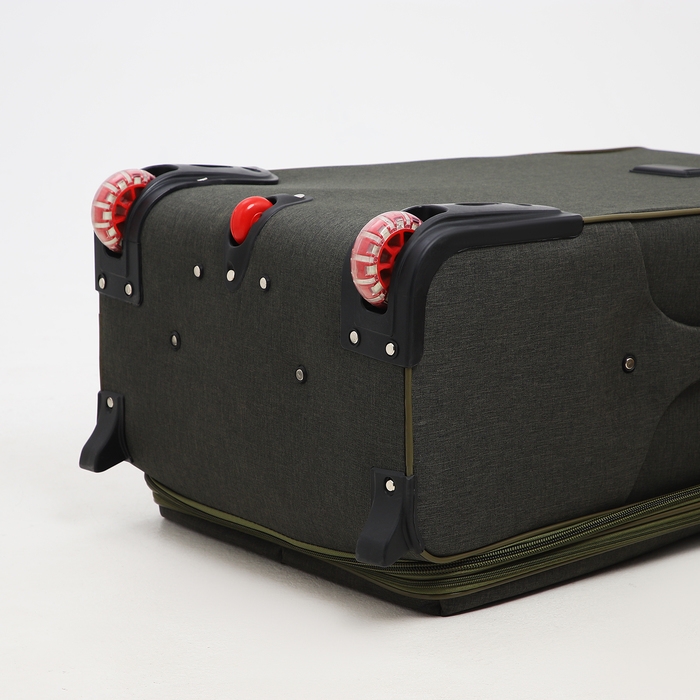 Чемодан большой 95 л (L), отдел на молнии, с расширением, кодовый замок, 3 колеса, 2 наружных кармана, цвет хаки Чемодан большой 95 л (L), отдел на молнии, с расширением, кодовый замок, 3 колеса, 2 наружных кармана, цвет хаки