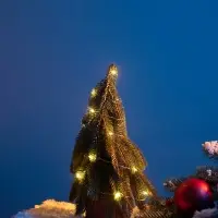 Фигура светодиодная &laquo;Ёлочка зелёная&raquo; 29 см, 20 LED, от батареек AG13&times;3, свечение тёплое белое