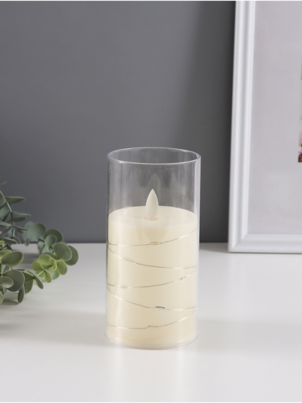 Ночник свеча "Романтик" LED 3xААА 7,5х7,5х15см