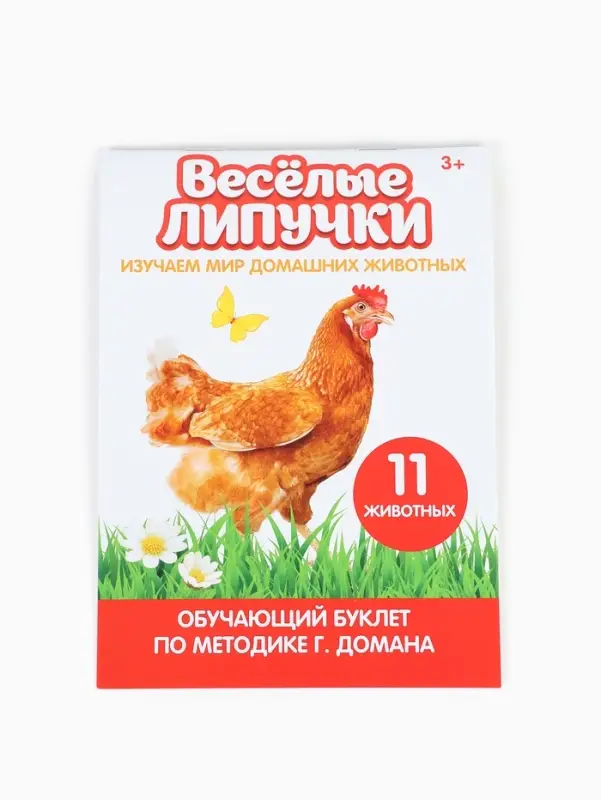 Развивающая игра на липучках &laquo;&lrm;Изучаем мир домашних животных&raquo;, методика Домана, с обучающими карточками по методике Глена Домана