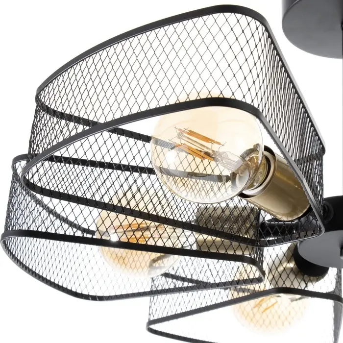 Светильник потолочный BayerLux &laquo;Агава&raquo;, 6хЕ27, 40 Вт, чёрный, 56&times;56&times;23 см