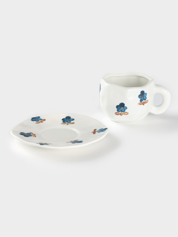 Чайная пара Доляна «Гводика», чашка 220 мл, блюдце d=16 см, ручная роспись, керамика, белая Чайная пара Доляна «Гводика», чашка 220 мл, блюдце d=16 см, ручная роспись, керамика, белая