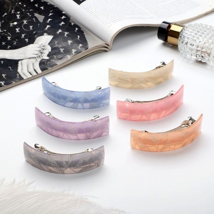 Заколка-автомат для волос Заколка-автомат для волос "Графика" 9 см, микс