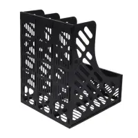 Лоток вертикальный, 3-х секционный, разборный, чёрный