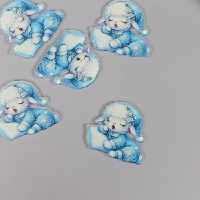 Декор для творчества акрил Декор для творчества акрил "Барашек в пижамке засыпает" 2,9х3,4х0,3 см