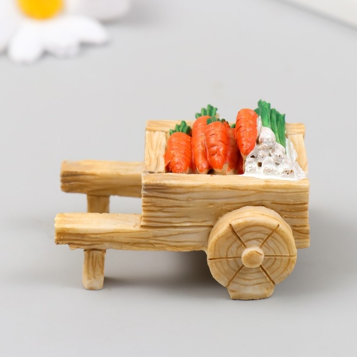 Фигурка для флорариума полистоун  Фигурка для флорариума полистоун "Тележка с овощами" МИКС 6х4х4,4 см