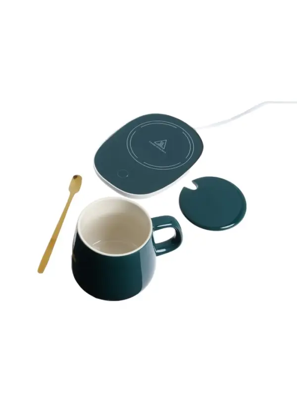 Кружка с подогревом LSK-1501, подставка, от сети, зелёная