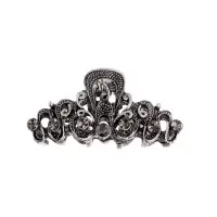 Крабик для волос &laquo;Ночной бриз&raquo;, узоры, 4.5 см, серебристый