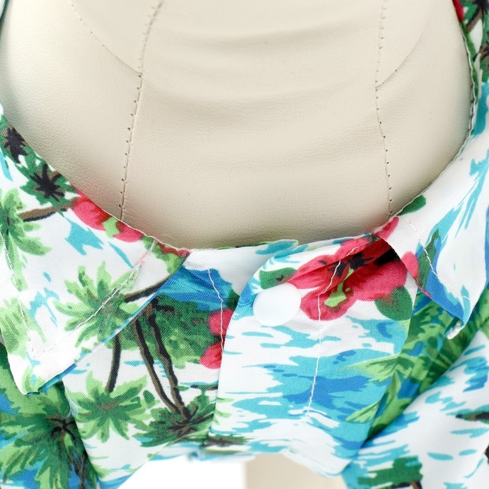 Рубашка для собак  Рубашка для собак "Тропики", M (ДС 26, ОГ 34, ОШ 25 см), голубая