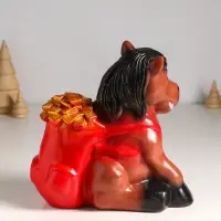 Копилка "Конь с деньгами" 21 см, коричневый