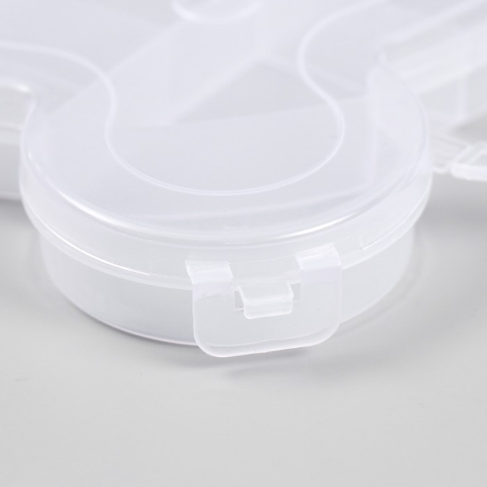 Шкатулка пластик для мелочей Шкатулка пластик для мелочей "Сумочка мишка" прозрачная 11 отделений 18,8х15х1,8 см