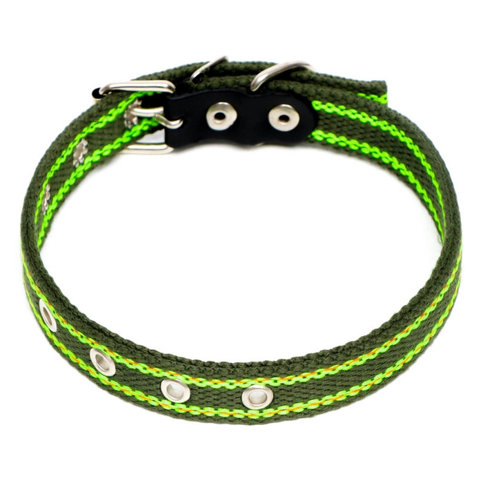 Ошейник брезентовый безразмерный двухслойный, 50 х 2 см, ОШ 22-45 см, хаки/зелёный Ошейник брезентовый безразмерный двухслойный, 50 х 2 см, ОШ 22-45 см, хаки/зелёный