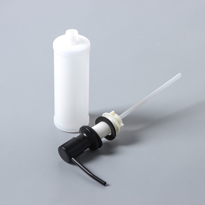 Дозатор врезной для жидкого мыла и средства для мытья посуды, 350 мл, цвет чёрный Дозатор врезной для жидкого мыла и средства для мытья посуды, 350 мл, цвет чёрный