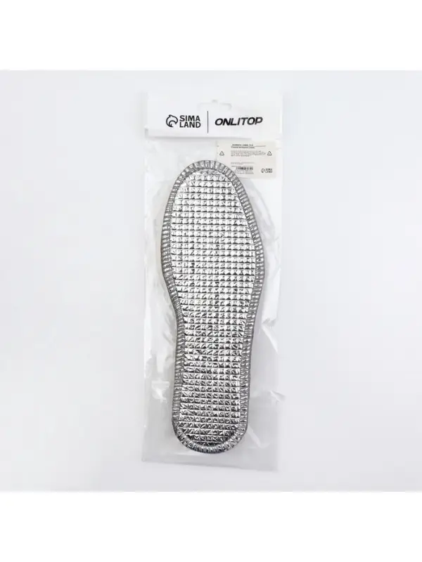 Стельки для обуви, утеплённые, двухслойные, фольгированные, окантовка, р-р RU 36 (р-р Пр-ля 38), 24 см, пара, серые