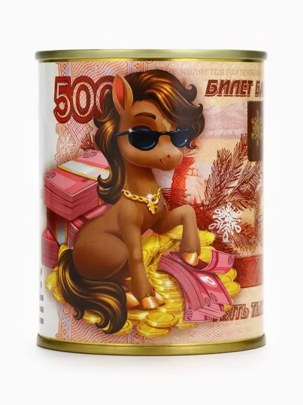 Копилка-банка металл Копилка-банка металл "Счастливая купюра" ,7,5 х 9,5 см