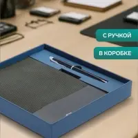 Ежедневник недатированный формат А5, 80 листов, в линейку, с ручкой, подарочная коробка, зеленый