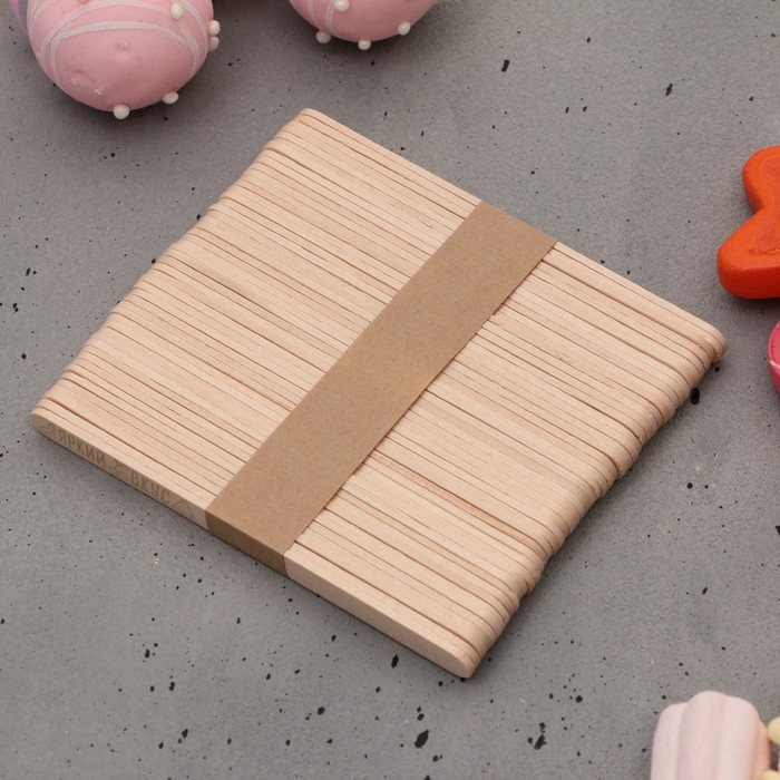 Палочки для мороженого деревянные «Яркий вкус», набор 50 шт, 11.4 х 1 см Палочки для мороженого деревянные «Яркий вкус», набор 50 шт, 11.4 х 1 см