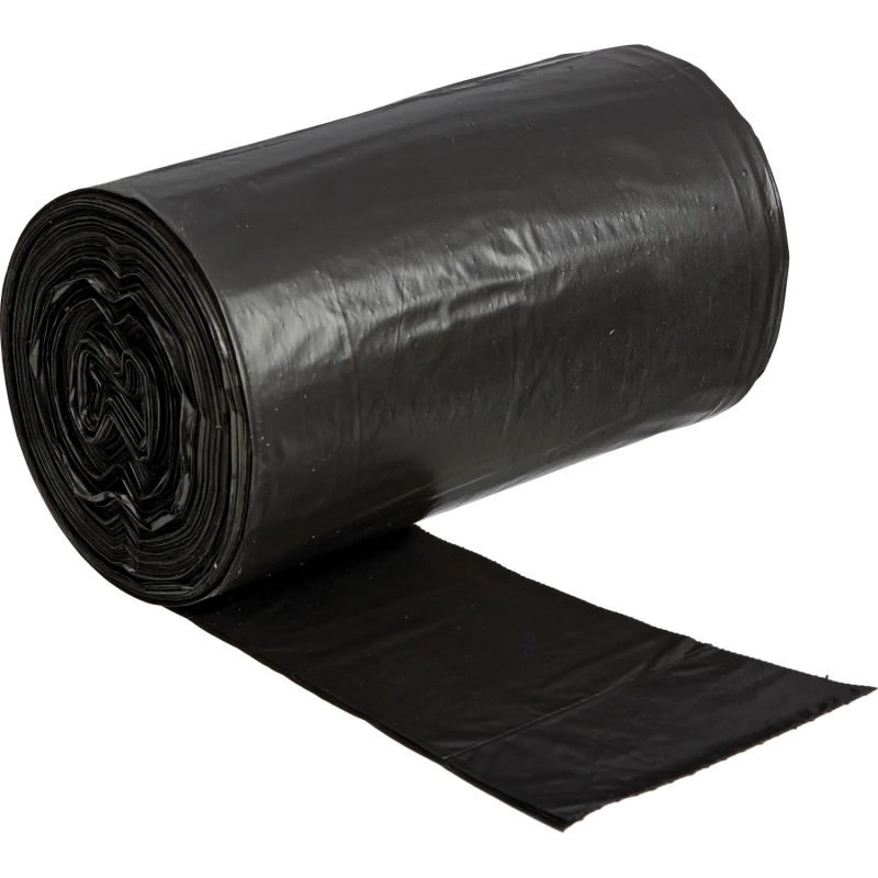 Мешки для мусора ПВД 60л 25мкм 30шт/рул черн 60x90см с ручками Luscan