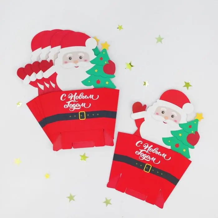 Снек-бокс для попкорна и снеков «С Новым годом!», дед мороз Снек-бокс для попкорна и снеков «С Новым годом!», дед мороз