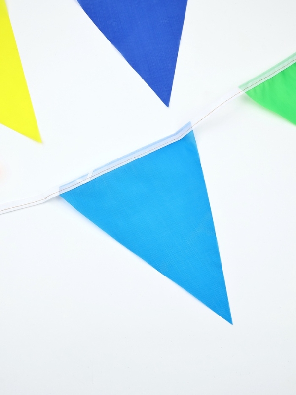 Гирлянда на ленте текстильная  Гирлянда на ленте текстильная "Цветные флажки", дл. 10 м