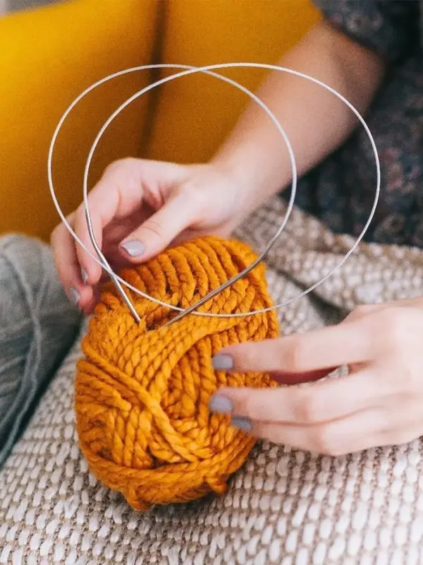 Спицы круговые, для вязания, с металлическим тросом, d=3 мм, 14/100 см