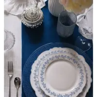 Тарелка WY Royal blue, d=20 см, фарфор, белая