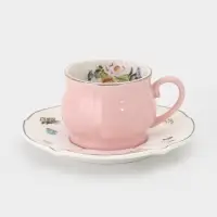 Сервиз кофейный &laquo;Сирена&raquo;, 12 предметов: 6 чашек 100 мл, 6 блюдец 12 см, керамика, розовый