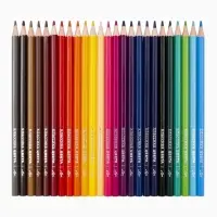 Карандаши 24 цветов, заточенные, шестигранные, с точилкой, дерево