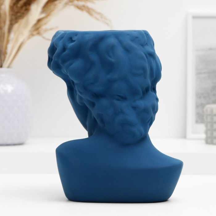 Кашпо - ваза Кашпо - ваза "Голова Давида" синее, 22*16*14 см