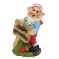 Садовая фигура из полистоуна &laquo;Гном с табличкой&raquo;, 45&times;24&times;28 см