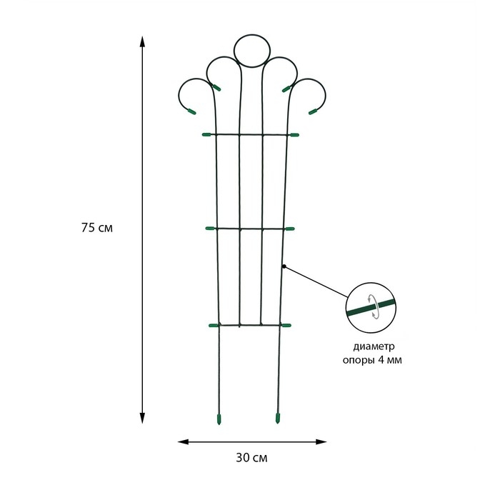 Шпалера, 75 × 30 × 0,4 см, металл, зелёная, «Мини-декор» Шпалера, 75 × 30 × 0,4 см, металл, зелёная, «Мини-декор»