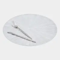 Салфетки сервировочные на стол Доляна Fly, d=38 см, 4 шт., серебряные