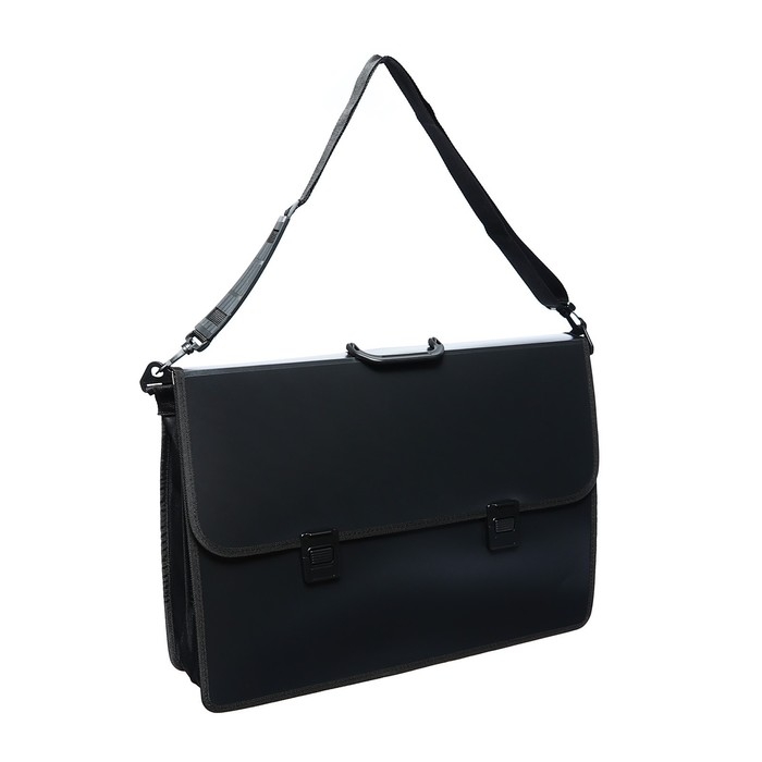 Папка для чертежей и рисунков A3, 520 х 370 х 12мм, с ручкой, пластиковая, 2 отделения, плечевой ремень, deVENTE Папка для чертежей и рисунков A3, 520 х 370 х 12мм, с ручкой, пластиковая, 2 отделения, плечевой ремень, deVENTE