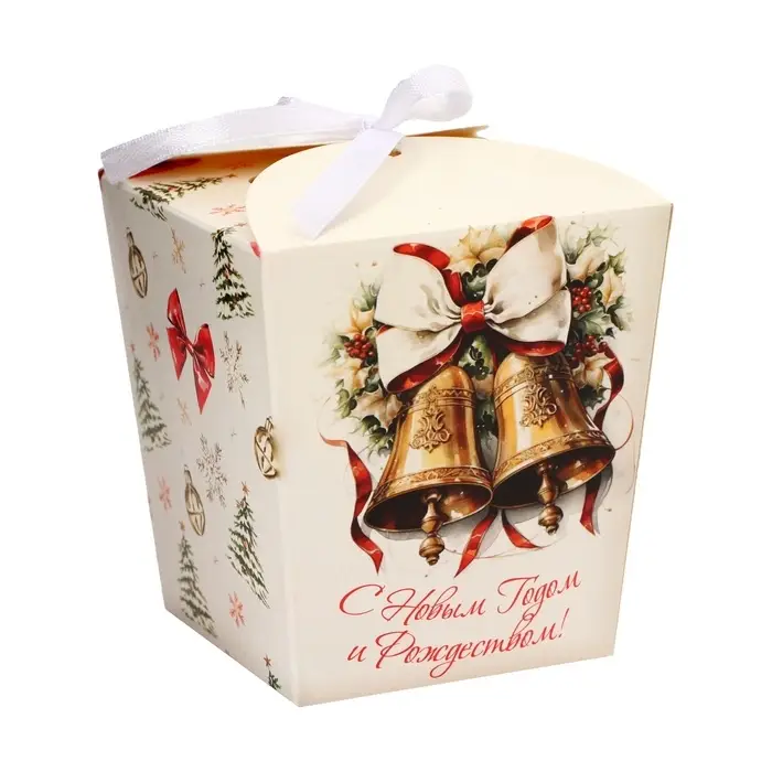 Бонбоньерка, новогодняя подарочная упаковка «Новогодние Колокольчики», 7.5×8×7.5 см Бонбоньерка, новогодняя подарочная упаковка «Новогодние Колокольчики», 7.5×8×7.5 см