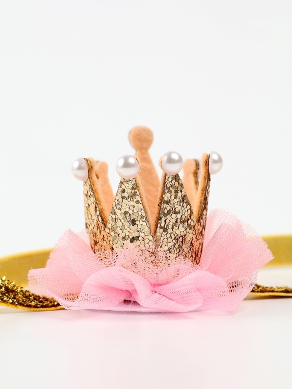 Повязка на голову с короной, золотая Повязка на голову с короной, золотая