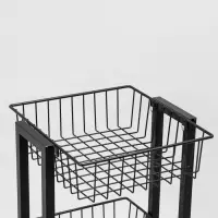Стойка торговая универсальная, 3 корзины, на колесах, 35&times;35&times;76 см, цвет чёрный