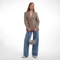 Сумка женская багет TEXTURA на молнии, 24&times;6&times;14 см, серая