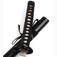 Макет оружия &laquo;Сувенирная катана на подставке&raquo;, чёрные ножны с иероглифами, 104 см