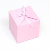 Коробка подарочная складная, квадратная, розовая, 12×12×12 см