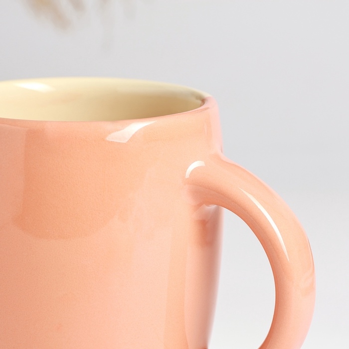 Кружка Кружка "Праздничная" 0,4л / 11,5х9,5см, персиковый поцелуй