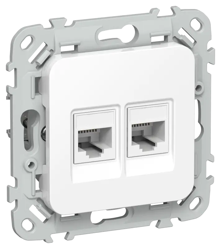 FLITE Розетка 2-местная компьютерная RJ45 категория 6 UTP РК6-2-0-ФлБ белый IEK