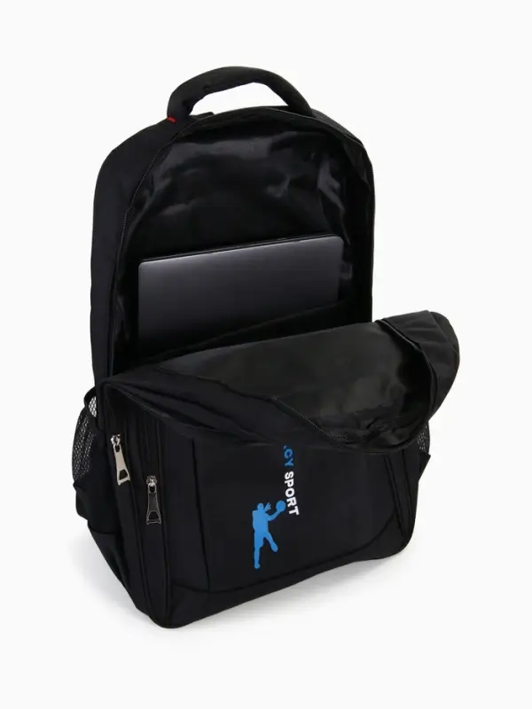 Рюкзак &laquo;СПОРТ&raquo;, со светоотражающими элементами, 2 отдела, 3 кармана, 37&times;17&times;54 см, чёрный