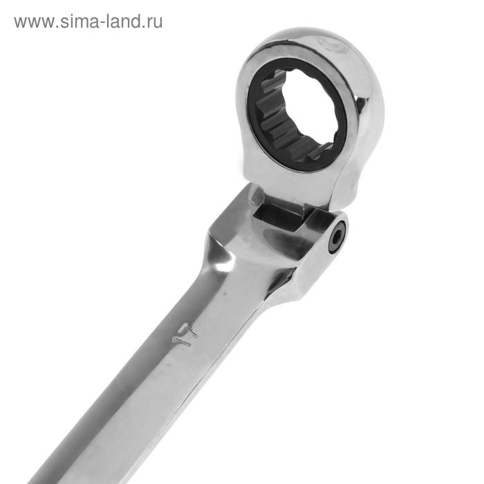 Ключ комбинированный трещоточный шарнирный ТУНДРА, CrV, полированный, 72 зуба, 17 мм Ключ комбинированный трещоточный шарнирный ТУНДРА, CrV, полированный, 72 зуба, 17 мм