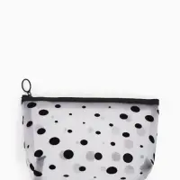 Косметичка дор Горох, сетка 17*6,5*13,5, отд на молнии, белый Косметичка дор Горох, сетка 17*6,5*13,5, отд на молнии, белый