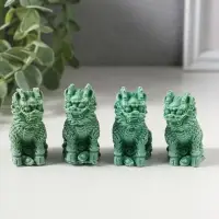 Сувенир полистоун "Собаки Фу" набор 4 шт зелёный 2,3х4,5х5 см